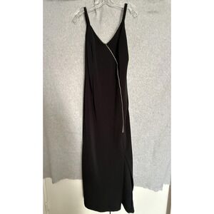 Dave & Johnny Dress Womens Medium BlacGown‎ Rhinestone V Neck Maxi Formal